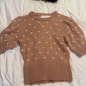 ASTR Mauve Crewneck Sweater with White Dot Accents